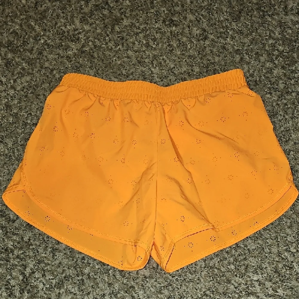 Yogalicious Nwots Girls Youth Brifht Orange Shorts With Liner. Sz Lg/12